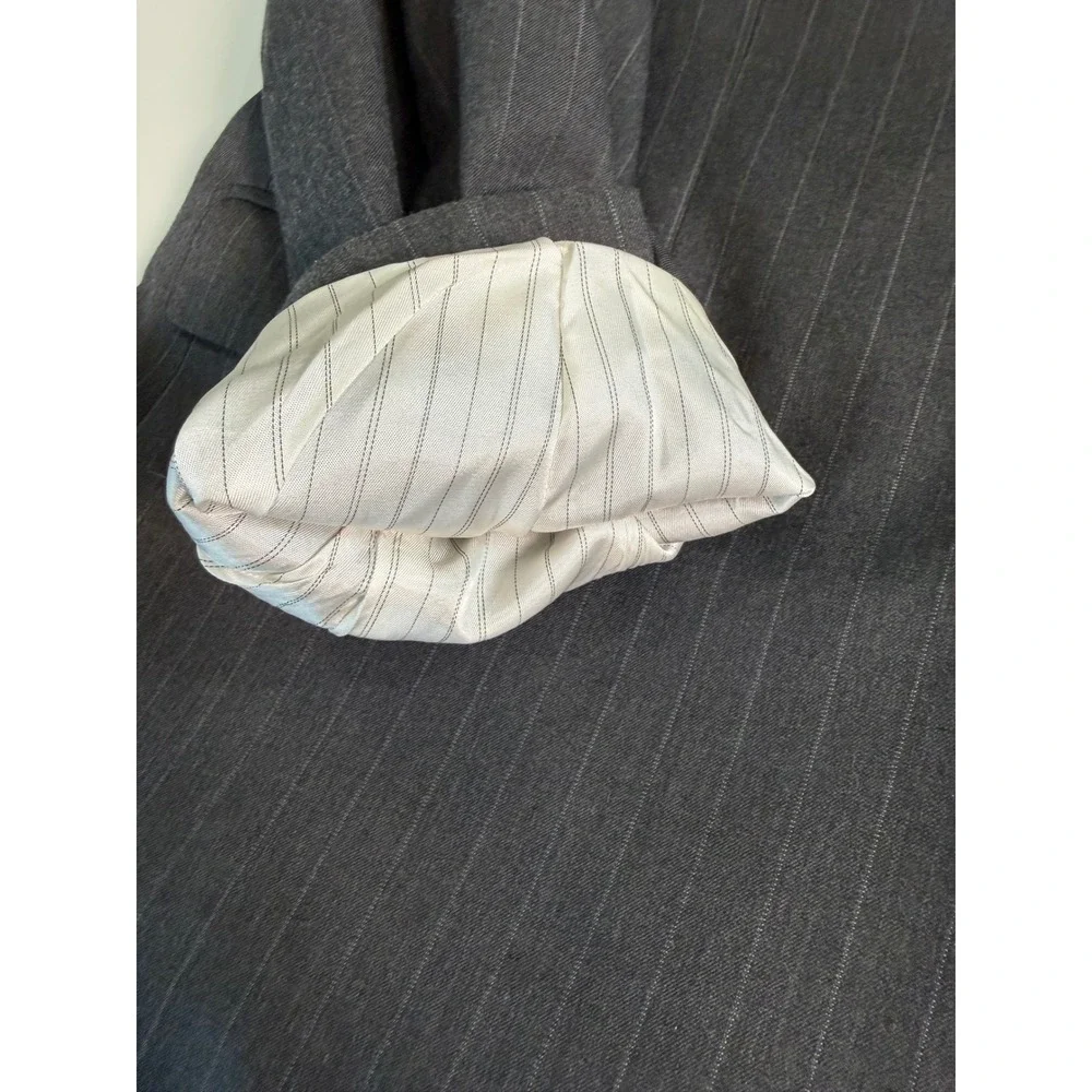 Banana‎ Republic Mens 46R Blazer Sport Coat Dark Charcoal Pinstripe 207755-00